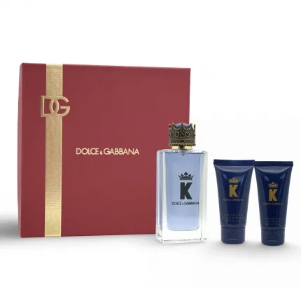 Dolce & Gabbana King Gift Set 3 Pieces 3.3oz Eau de Toilette Spray + 1.7oz Shower Gel + 1.7oz After Shave Balm (Men)