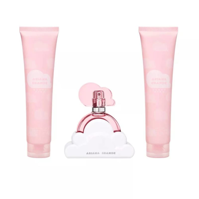 Ariana Grande Cloud Pink Gift Set 3 Pieces – EDP 3.4 oz + Body Lotion 3.4 oz + Shower Gel 3.4 oz (Women)