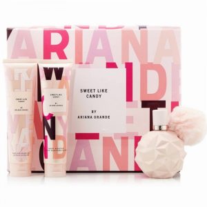 Ariana Grande Sweet Like Candy Gift Set 3 Pieces – EDP 3.4 oz + Shower Gel 3.4 oz + Body Lotion 3.4 oz (Women)