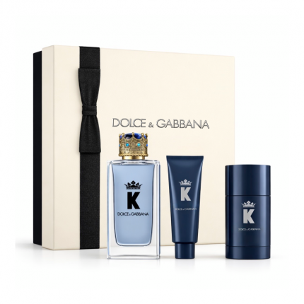 Dolce & Gabbana King Gift Set 3 Pieces 3.3 oz Eau de Parfum Spray + 1.7 oz Shower Gel + 2.5 oz Deodorant Stick (Men)