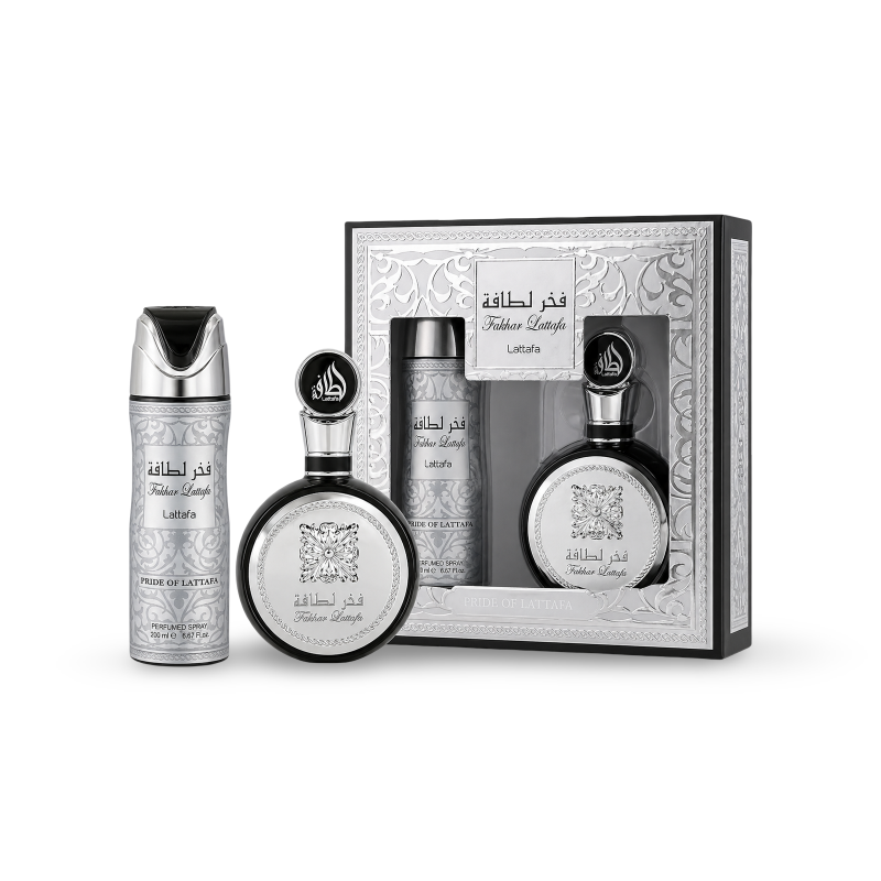 Lattafa Fakhar 2 Piece Gift Set Eau de Parfum Spray 3.4 oz + Deo Spray 6.7 oz (Men)