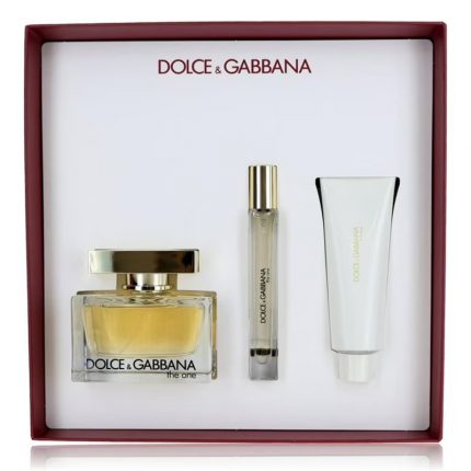 Dolce & Gabbana The One Gift Set 3 Pieces – EDP 2.5 oz + EDT 10 ml + Body Lotion 1.6 oz (Women)